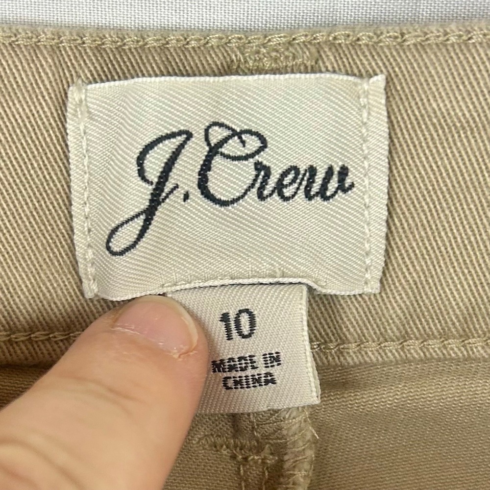 J.Crew Womens Khaki Tan Anchor Embroidered Pleated Cuffed Shorts 10 Nautical - Picture 6 of 6